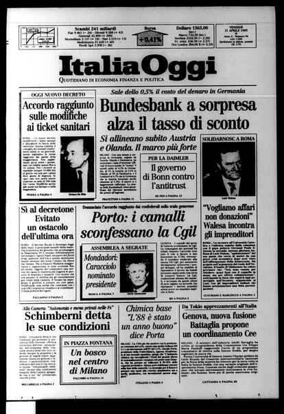 Italia oggi : quotidiano di economia finanza e politica